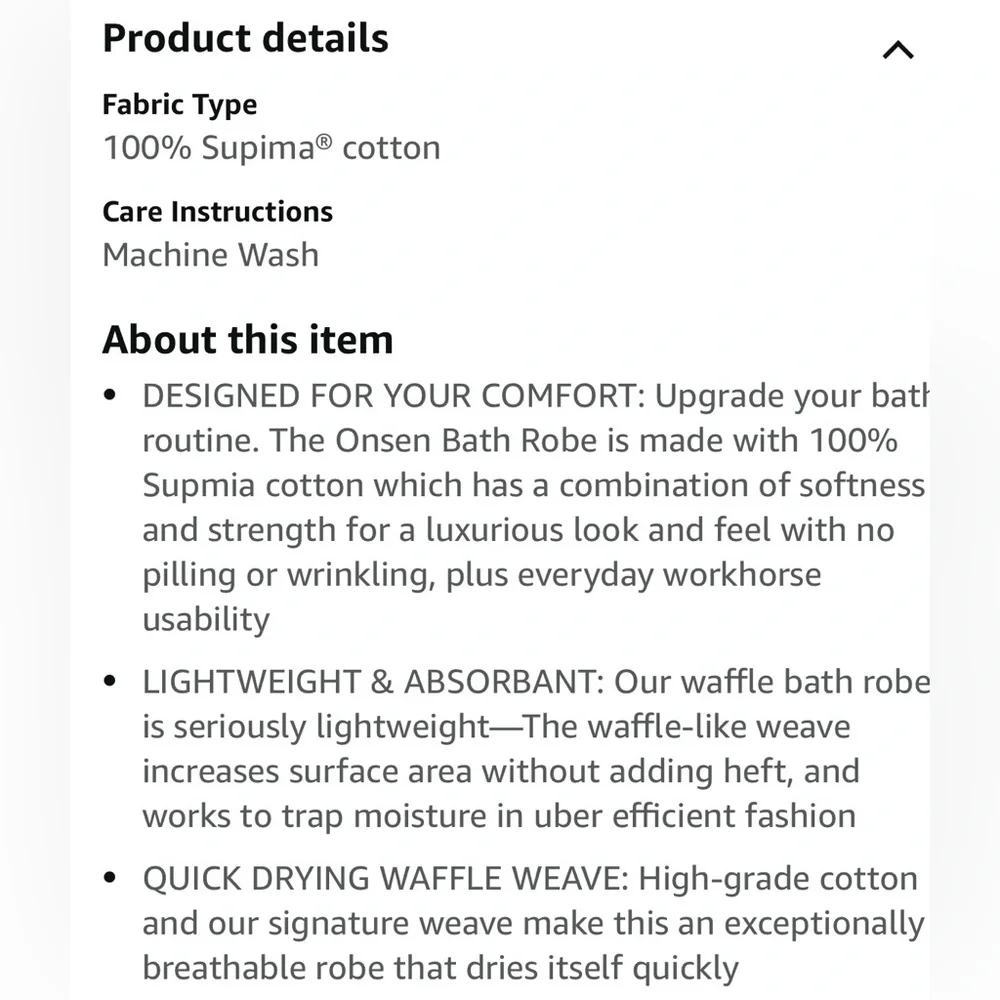 Onsen Waffle Weave Hooded Robe - Size Small, Unisex - Picture 9 of 12